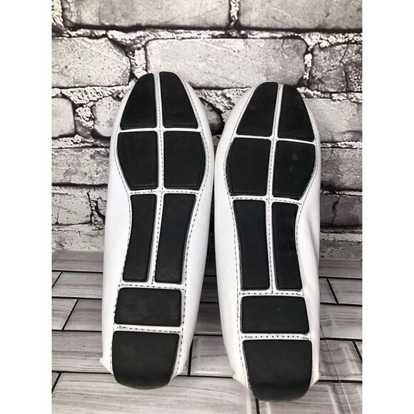 Massimo Matteo Firenze White Leather Driving Moccasins Flats Shoes Women Sz 10B - Picture 9 of 16